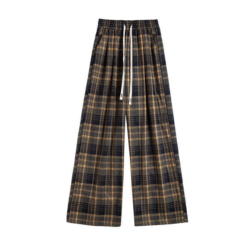 Plaid High Waist Drooping Baggy Pants