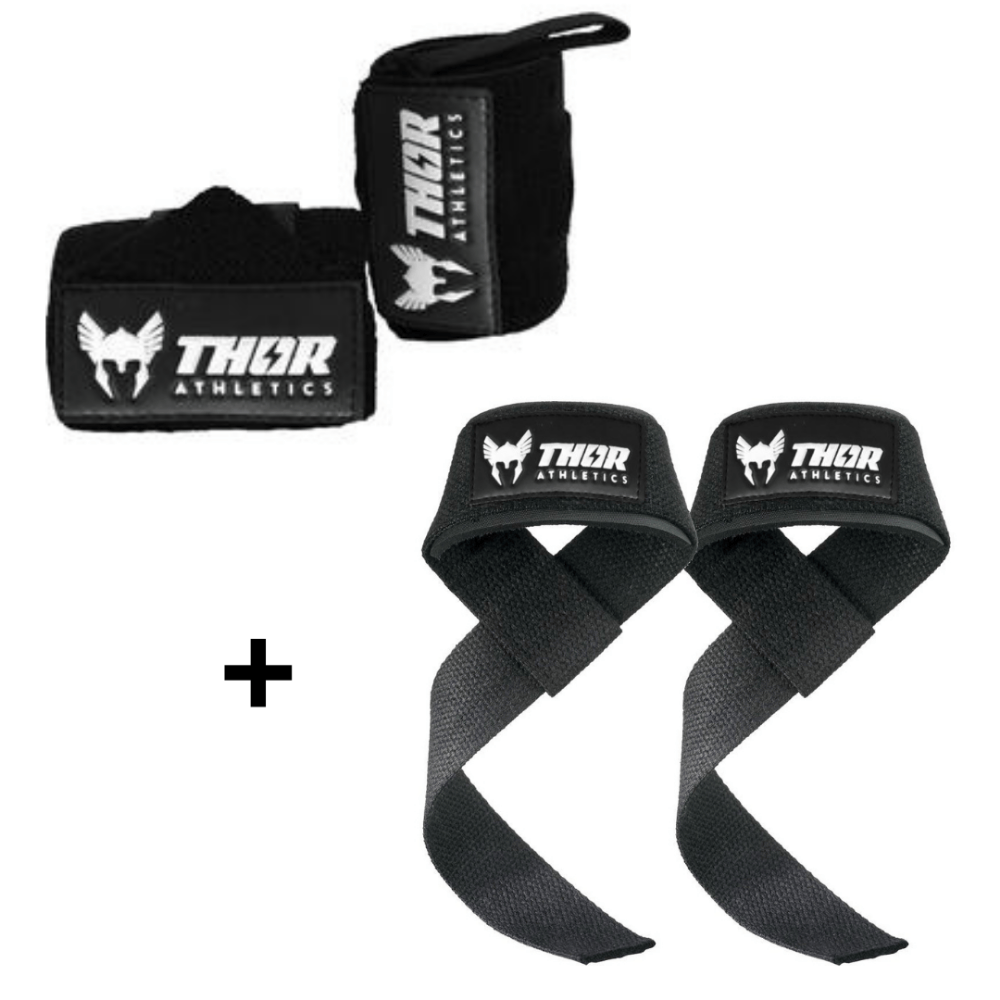 Lifting Straps + Wrist Wraps - Zwart