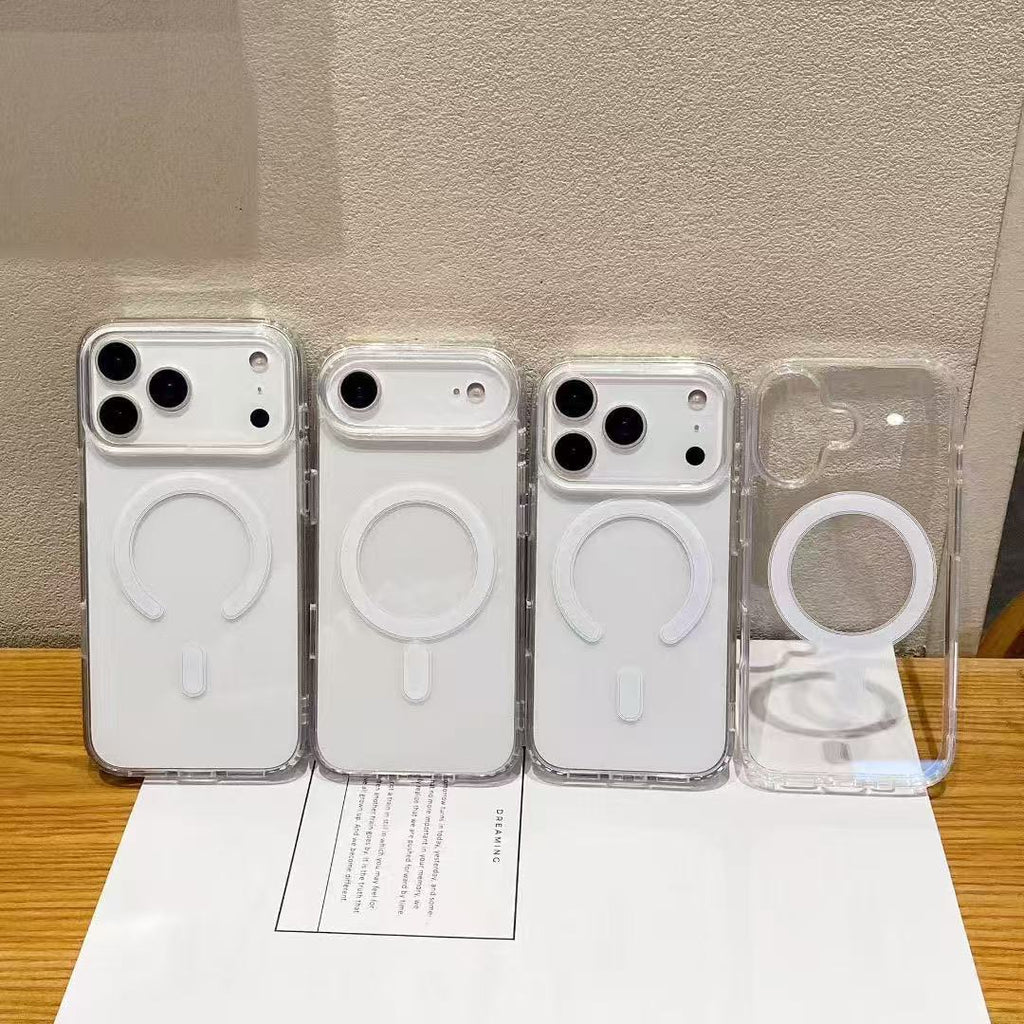 Magnetic Phone Case Protective Cover Transparent Drop-proof Soft Edges