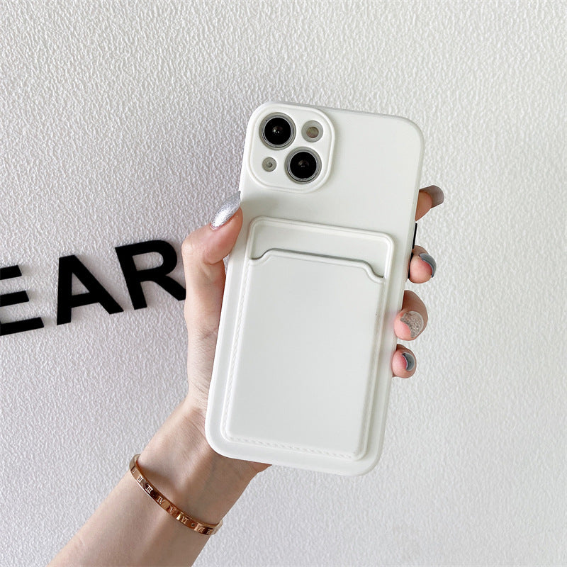 Insert Card Silicone Color Blocking Protective Cover