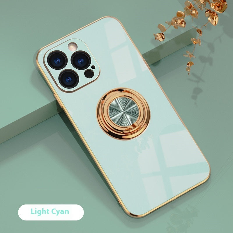 Electroplating Phone Case Car Integrated Ring Bracket Protective Cover