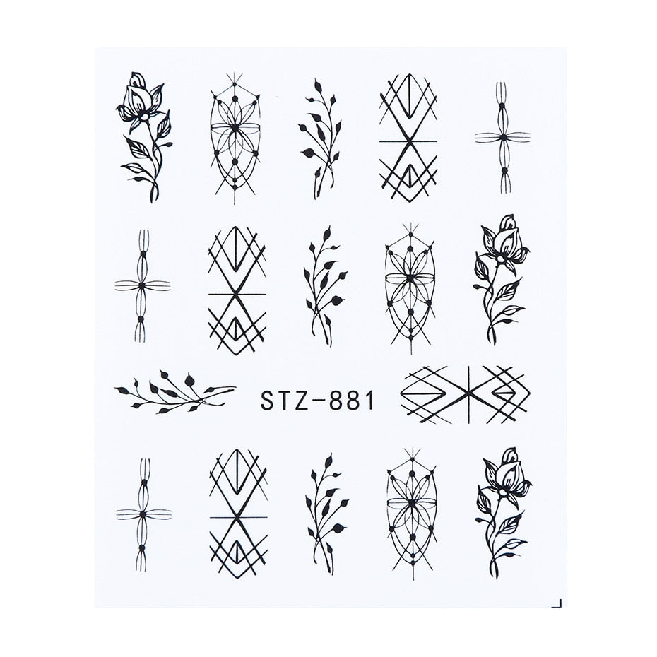 Flower Water Nail Stickers