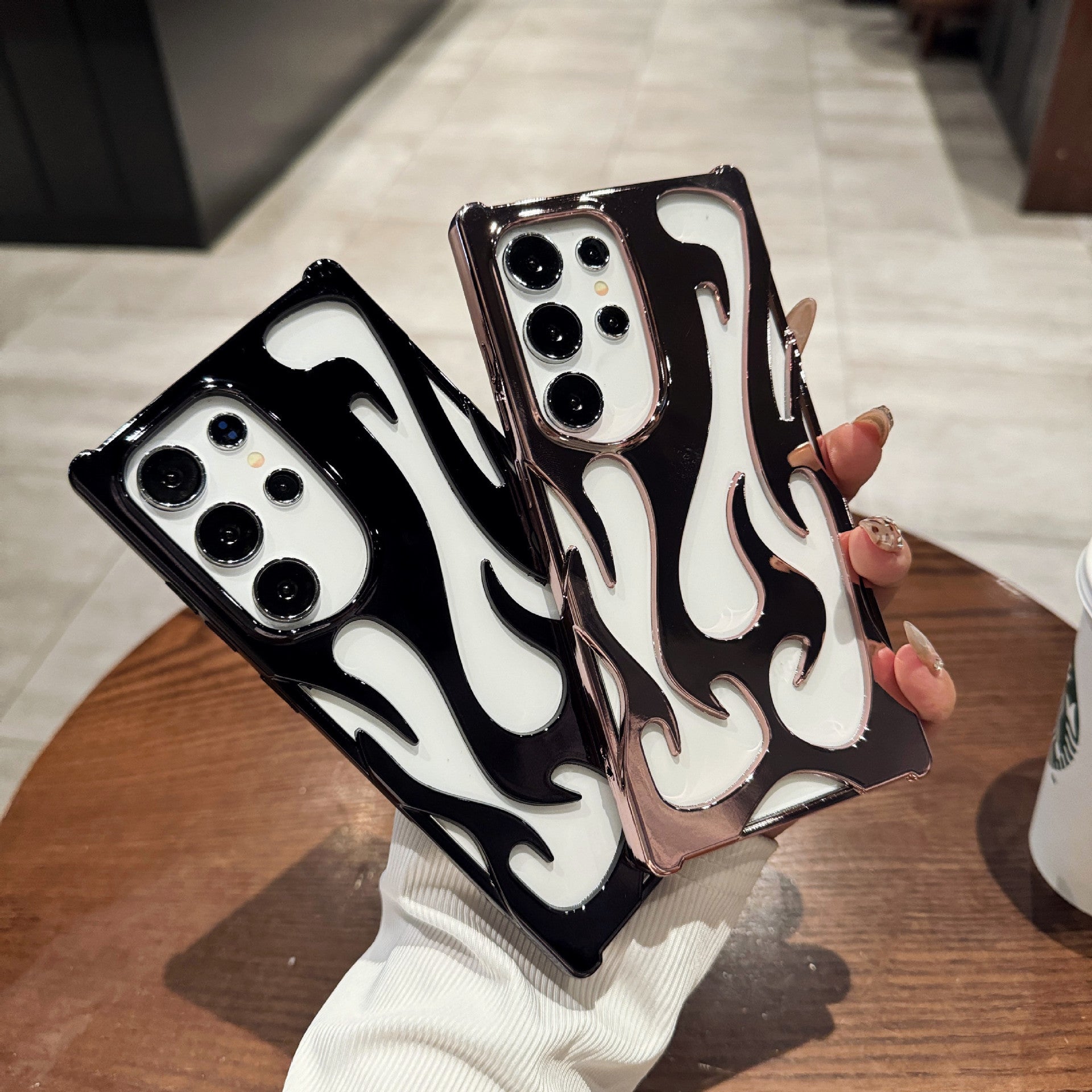 Hollow Flame Pattern S24 Heat Dissipation All-inclusive Drop-resistant Protective Cover