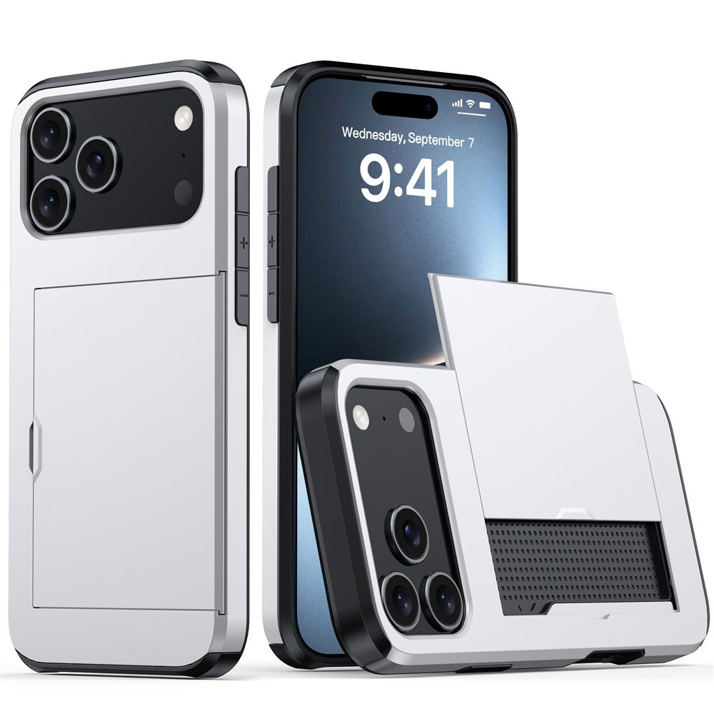 Phone Case Sliding Cover Card Two-in-one Drop-resistant