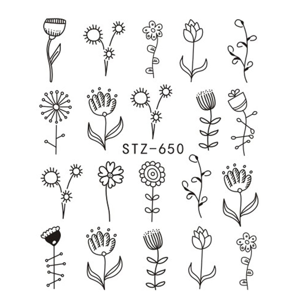 Flower Water Nail Stickers