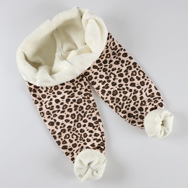 Plush Padded Plain Lamb Velvet Leggings