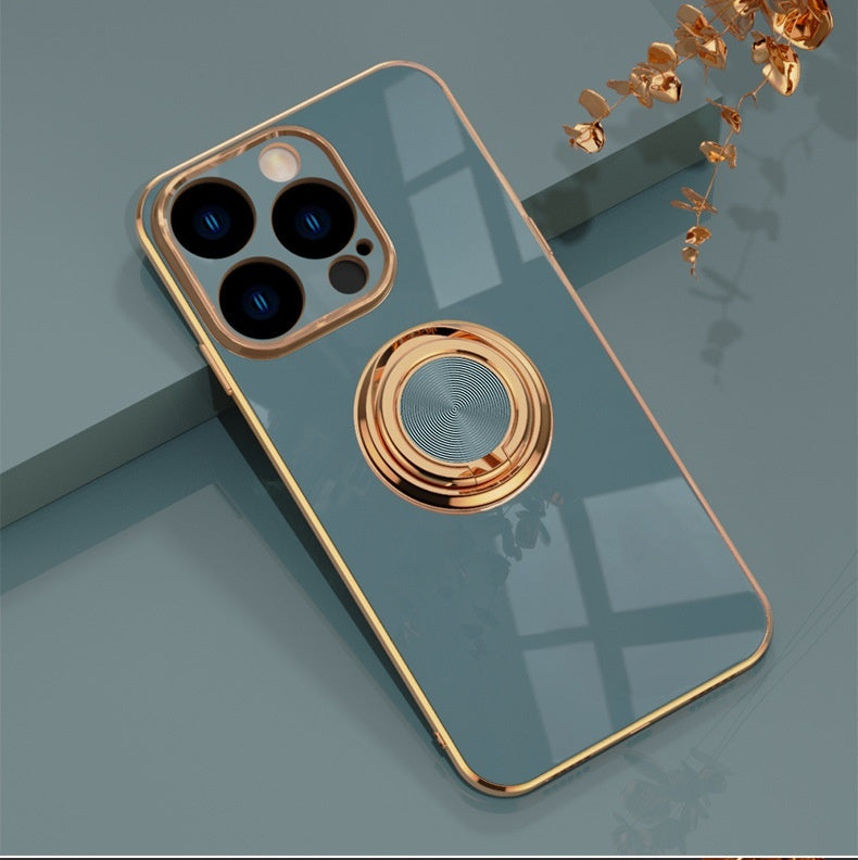 Electroplating Phone Case Car Integrated Ring Bracket Protective Cover