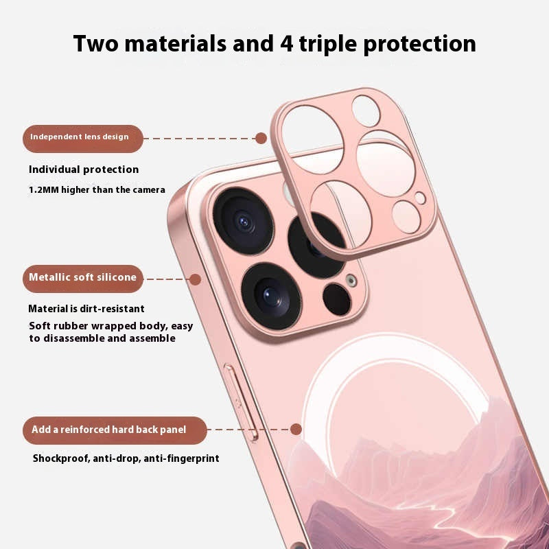 Magnetic Frosted Silicone Heat Dissipation Drop-resistant Protective Cover