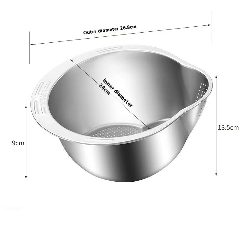 Stainless Steel Rice Washing Filter Fabulous Rice Washing Gadget Basin Kitchen Household