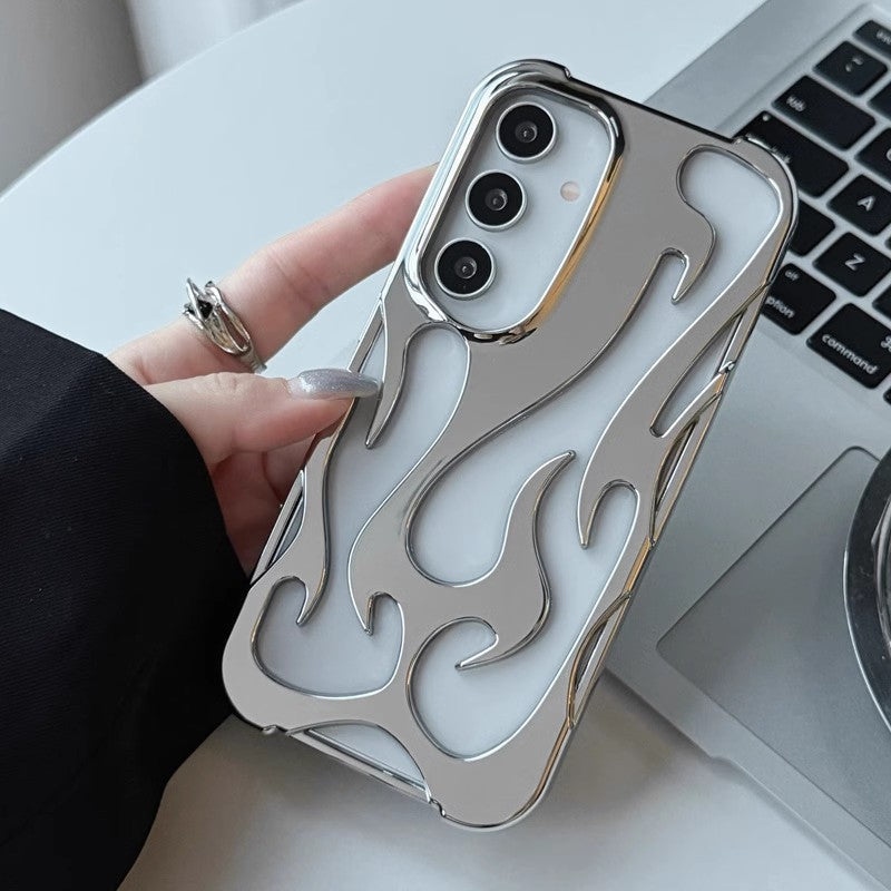 Hollow Flame Pattern S24 Heat Dissipation All-inclusive Drop-resistant Protective Cover