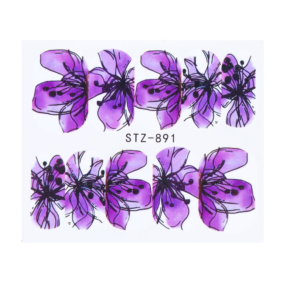 Flower Water Nail Stickers