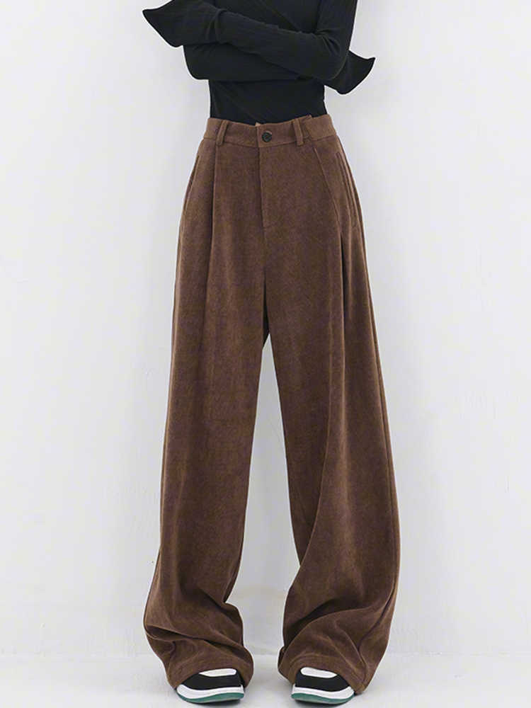 Fashion Casual Complex Baggy Straight Trousers