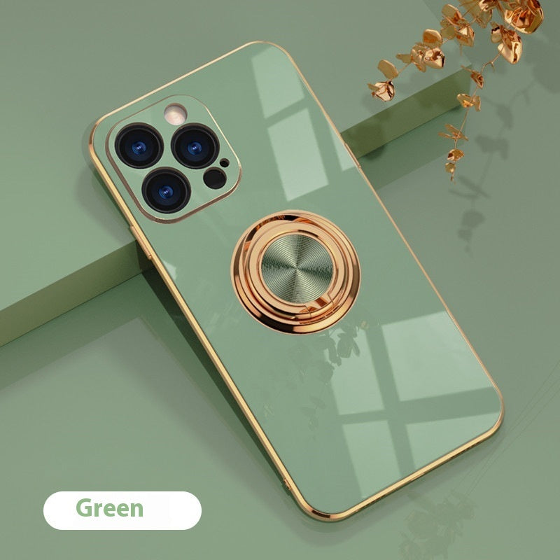 Electroplating Phone Case Car Integrated Ring Bracket Protective Cover
