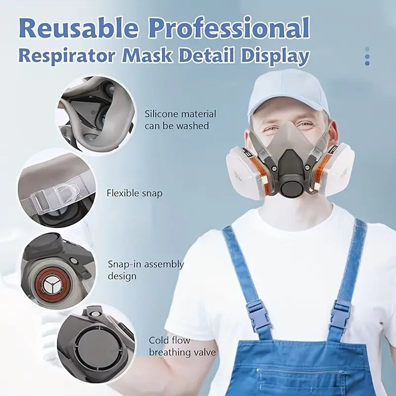6200 Gas Mask Gas Proof Half Face Mask Series Combination Matched With 6001 2091 5n11 Filters Chemical Organic Protection