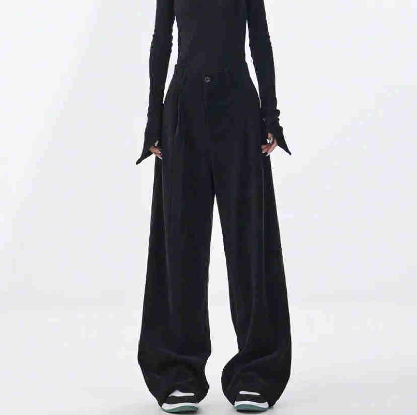 Fashion Casual Complex Baggy Straight Trousers