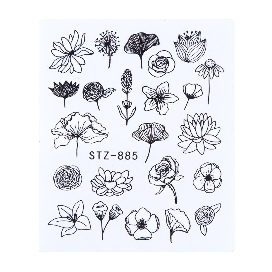 Flower Water Nail Stickers