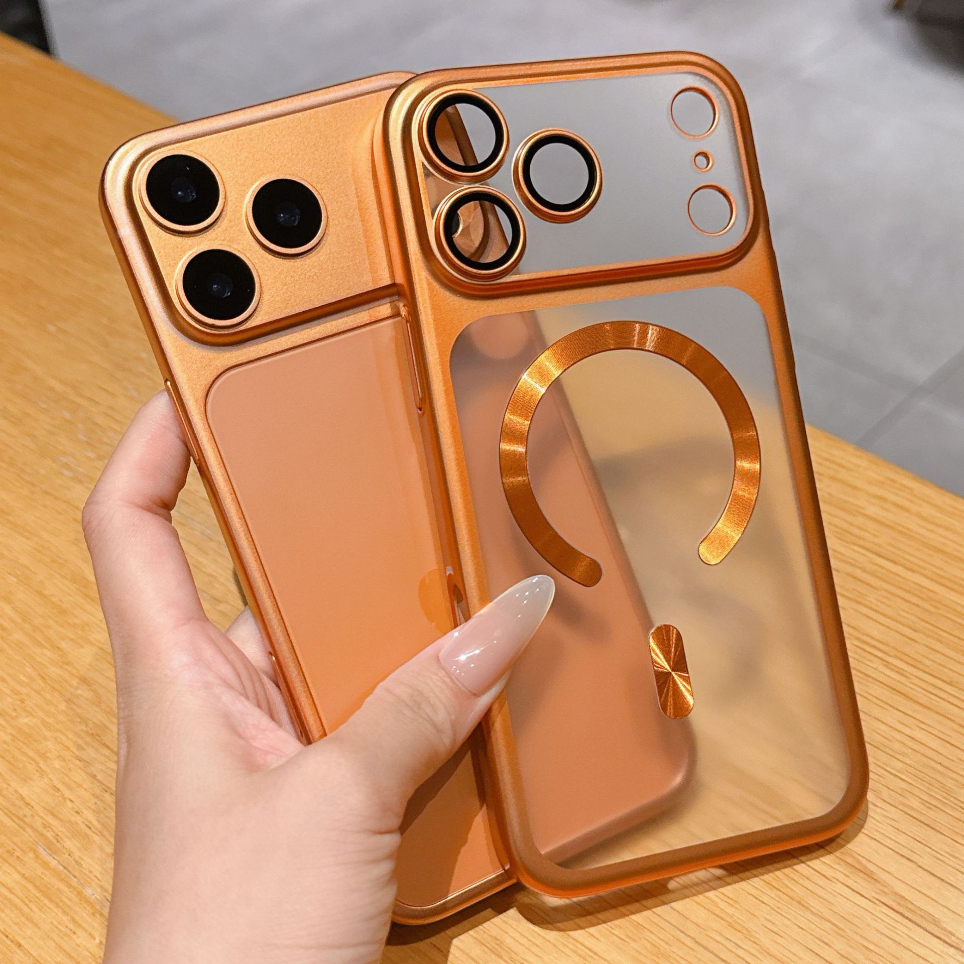 Protective Cover Frosted Electroplating Pc Magnetic Suction Applicable