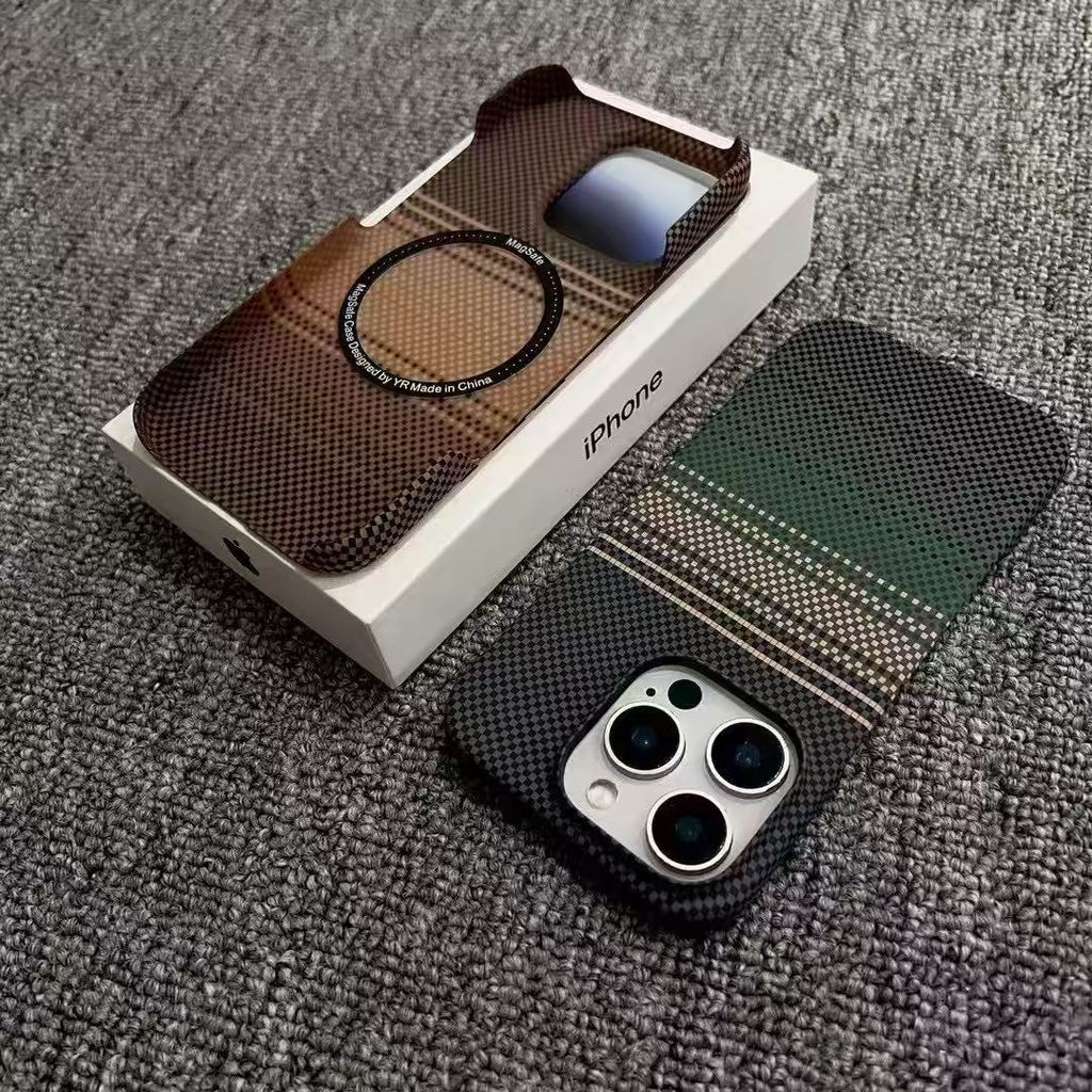 Frosted Magnetic Phone Case Carbon Fiber Protective Cover