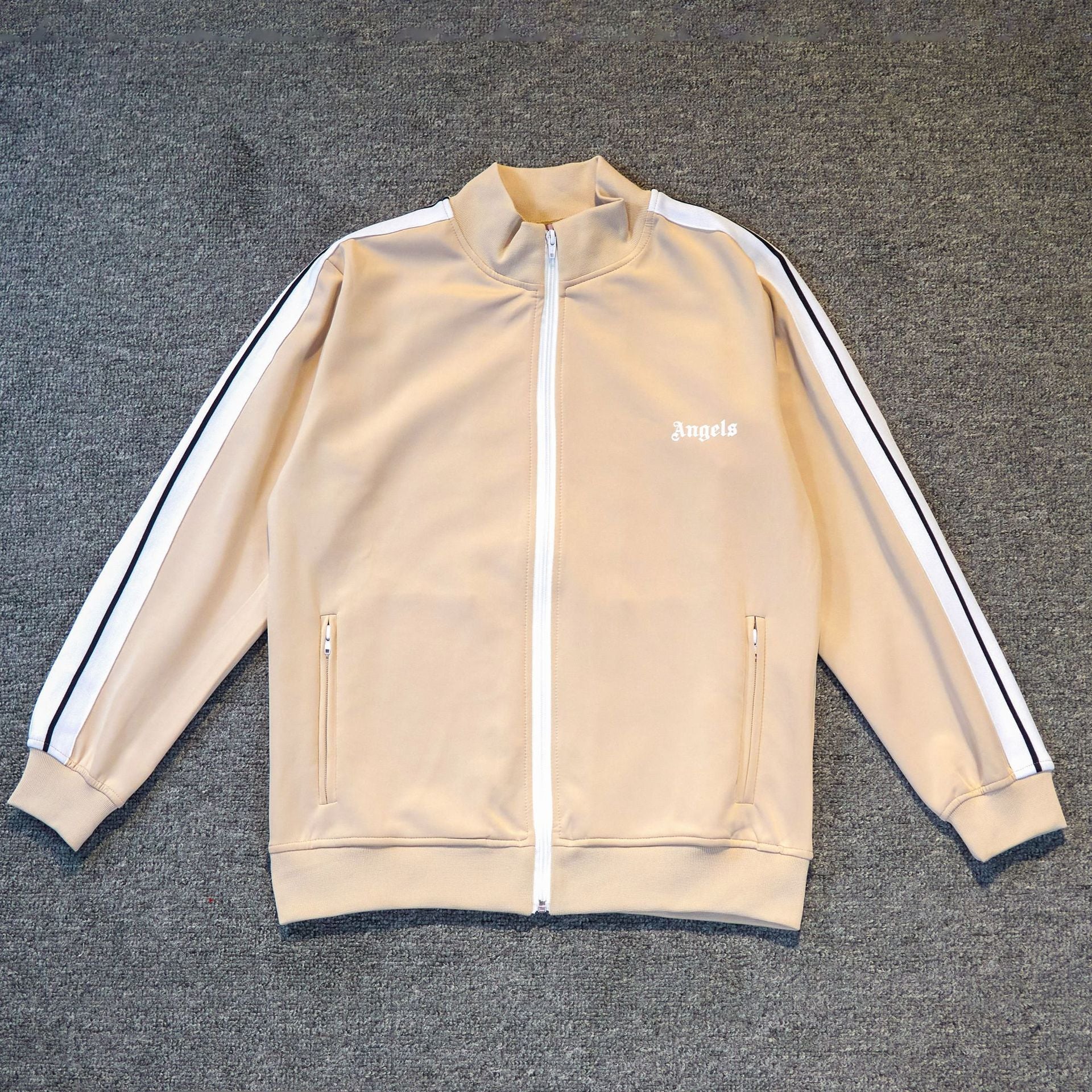 Angel Rainbow Side Woven Strip Classic Vintage Baggy Coat