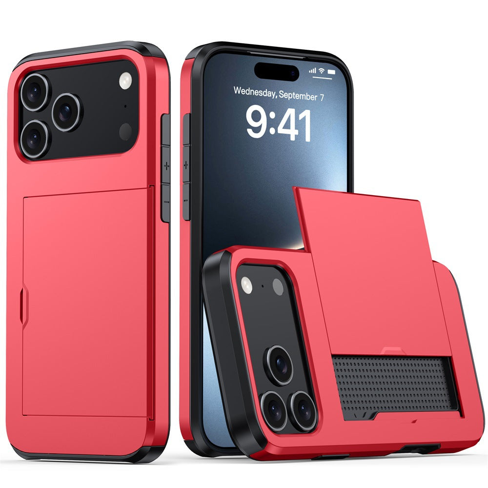 Phone Case Sliding Cover Card Two-in-one Drop-resistant