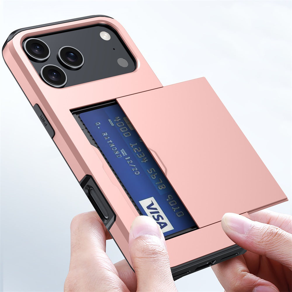 Phone Case Sliding Cover Card Two-in-one Drop-resistant