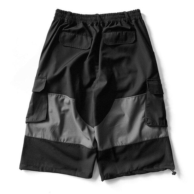 Color Block Cargo Shorts Mens 2020 Multi Pockets Hip Hop Baggy Streetwear Short Pants Casual Harajuku Capri Pants