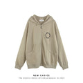 American Retro Ripped Jeans Hooded Sweater Baggy Coat