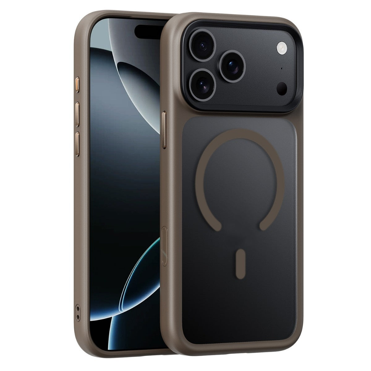 Applicable To 17ProMax Phone Case Skin Feeling Frosted Transparent Magnetic Drop-resistant Protective Cover