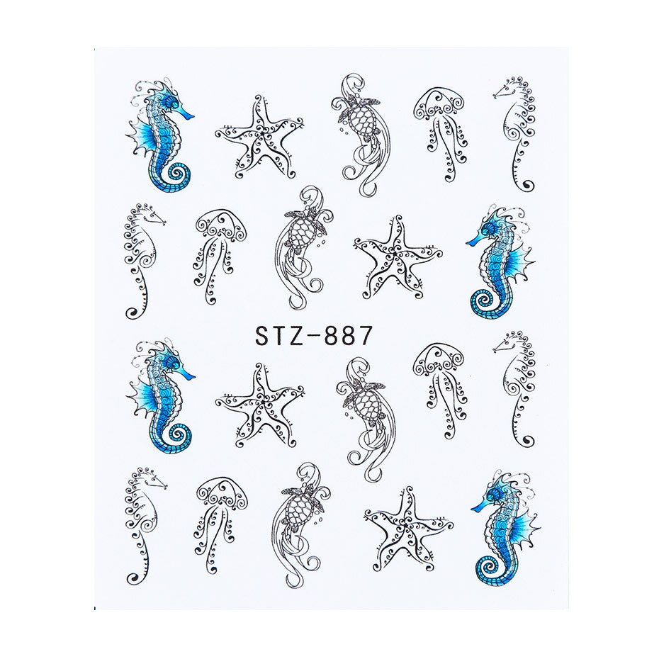 Flower Water Nail Stickers