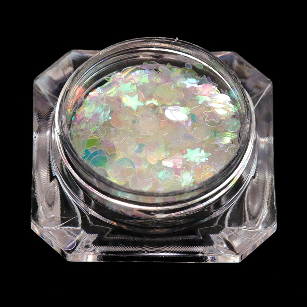 Holographic Flakes Nail Glitter Set