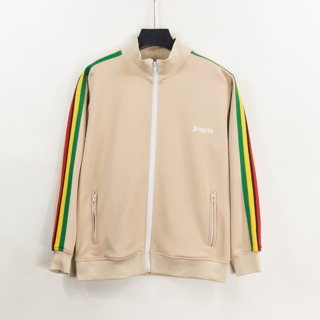 Angel Rainbow Side Woven Strip Classic Vintage Baggy Coat