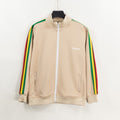 Angel Rainbow Side Woven Strip Classic Vintage Baggy Coat