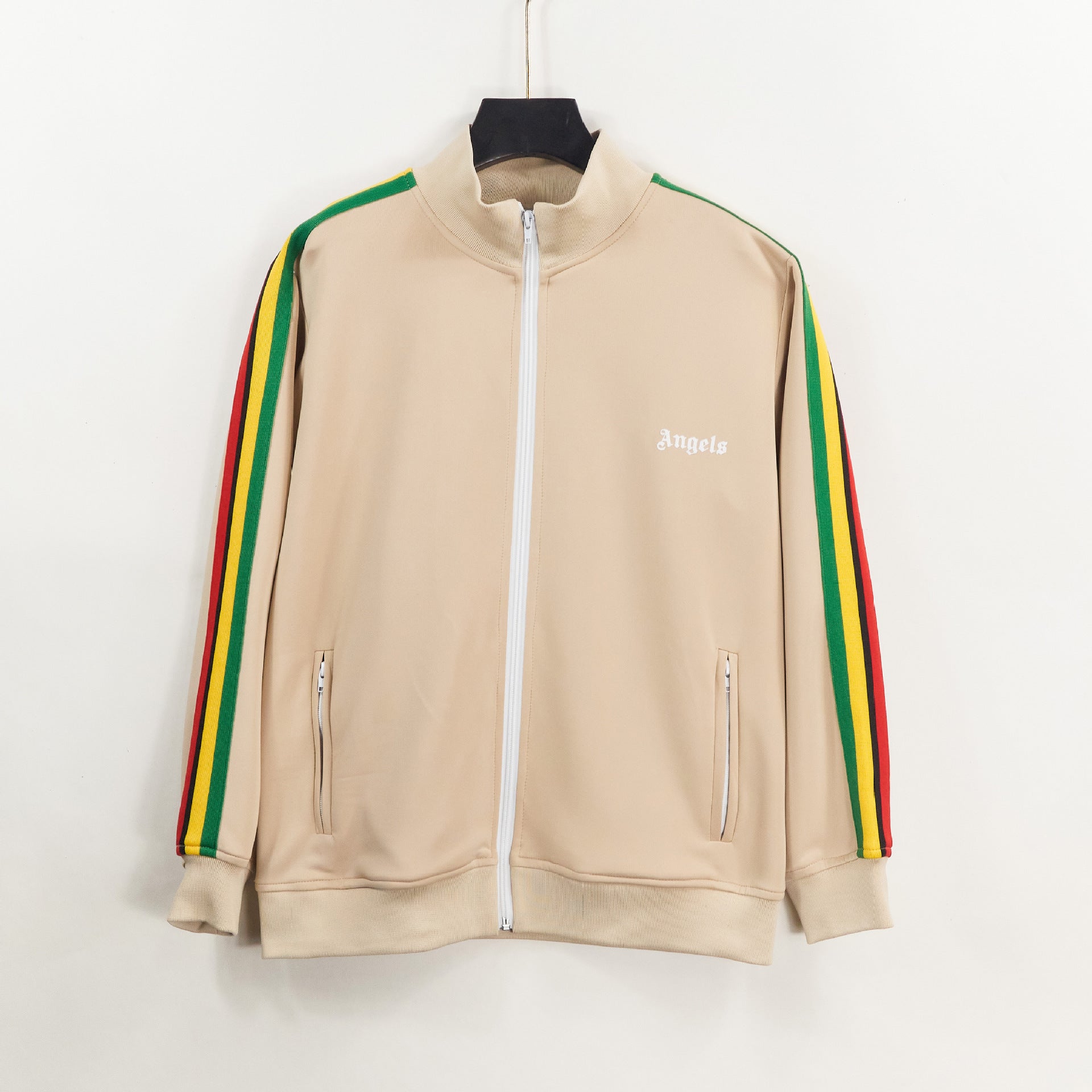 Angel Rainbow Side Woven Strip Classic Vintage Baggy Coat