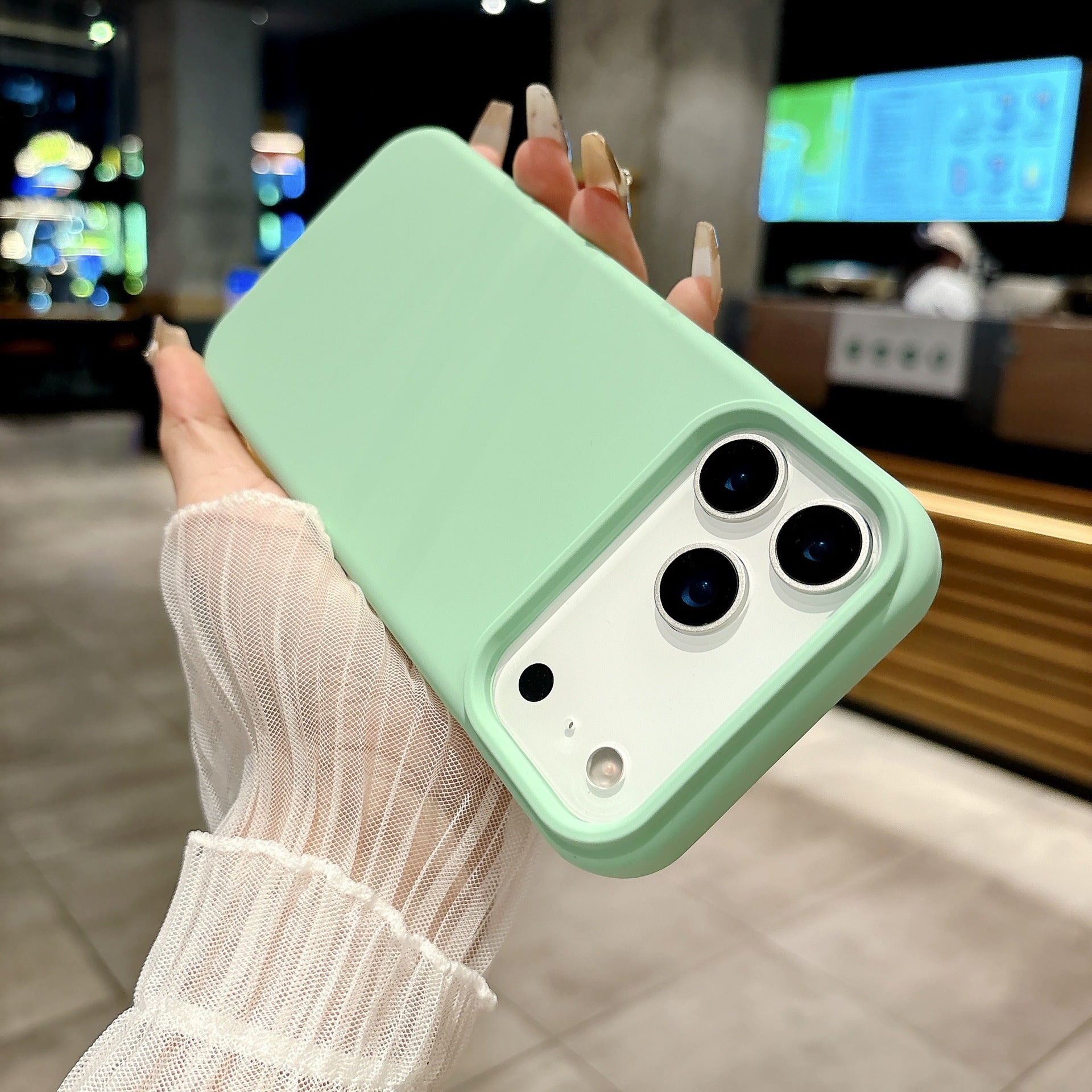 Liquid Silicone Phone Case In Solid Color Full-body Drop-proof Cover