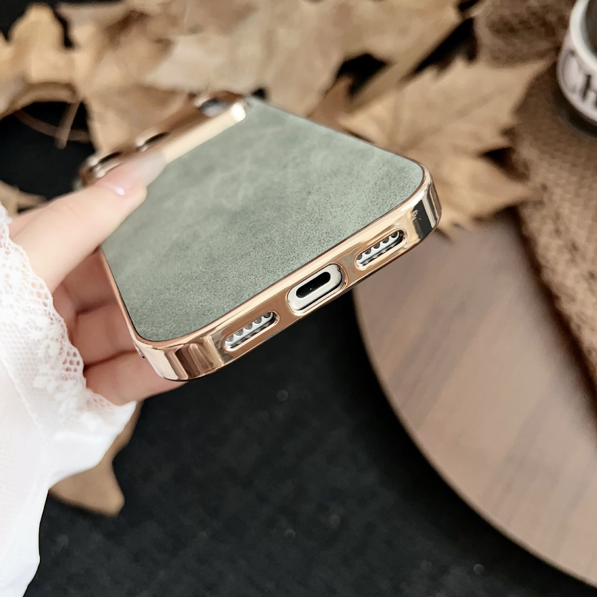 Phone Case Electroplated Metal Fine Hole Lens Protective Cover
