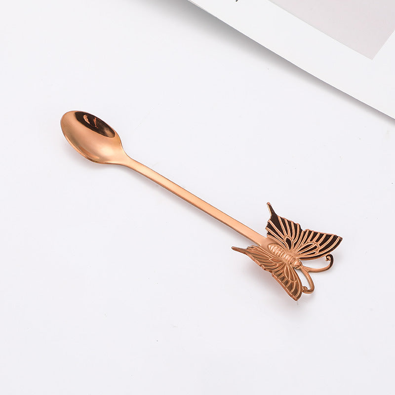 Stainless Steel Spoon Fork Gift Cute Cartoon Butterfly Fork Spoon