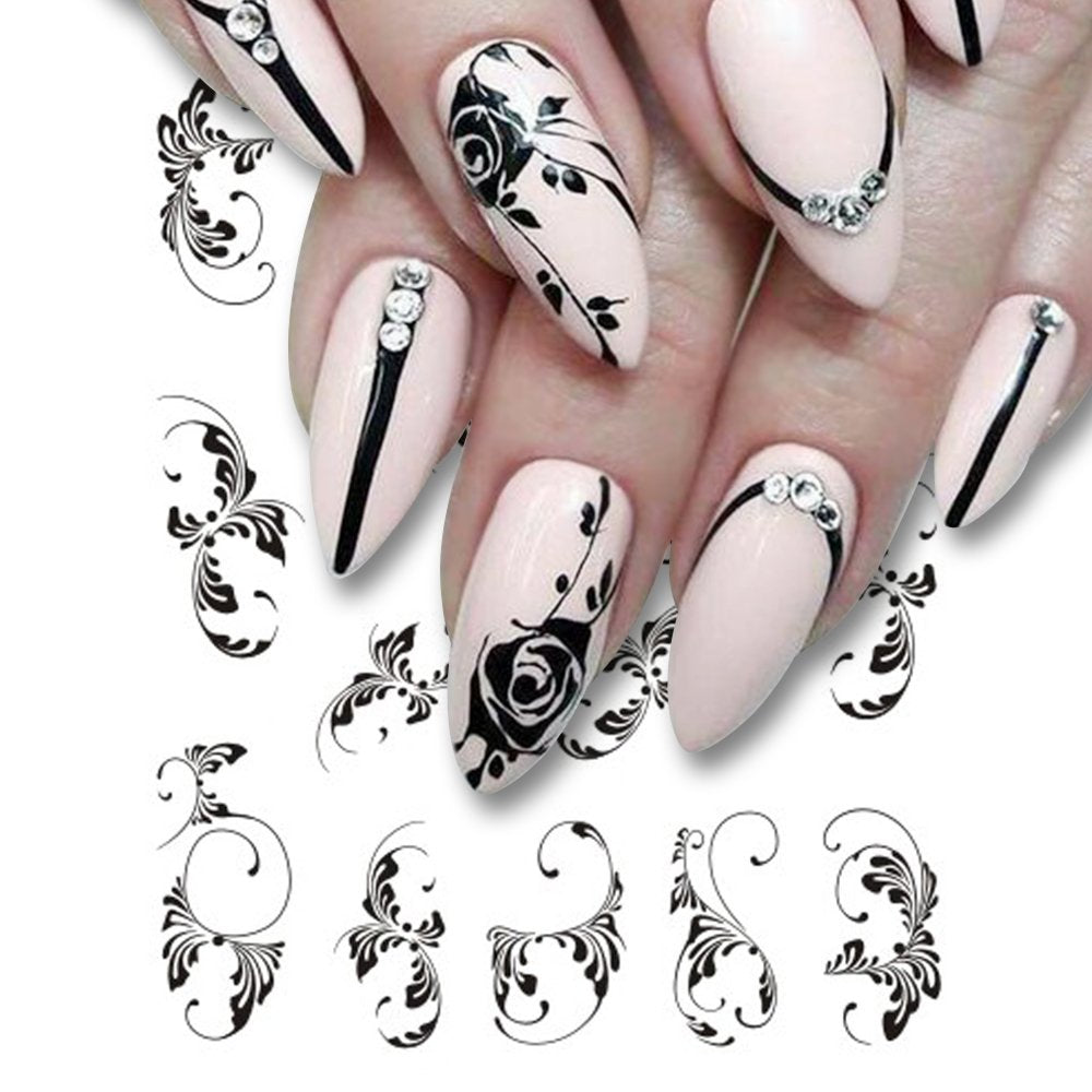 Flower Water Nail Stickers