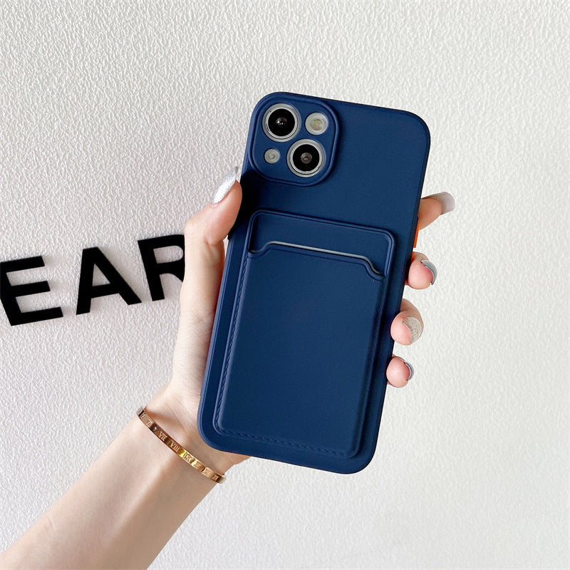 Insert Card Silicone Color Blocking Protective Cover