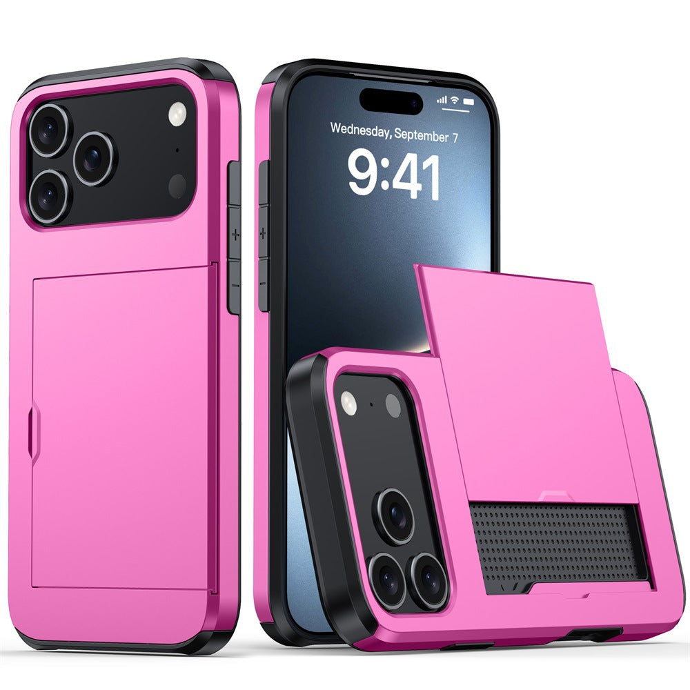 Phone Case Sliding Cover Card Two-in-one Drop-resistant