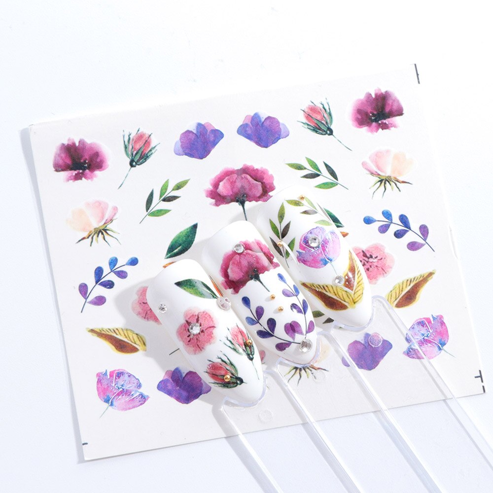 White Flowers Nail Art Stickers