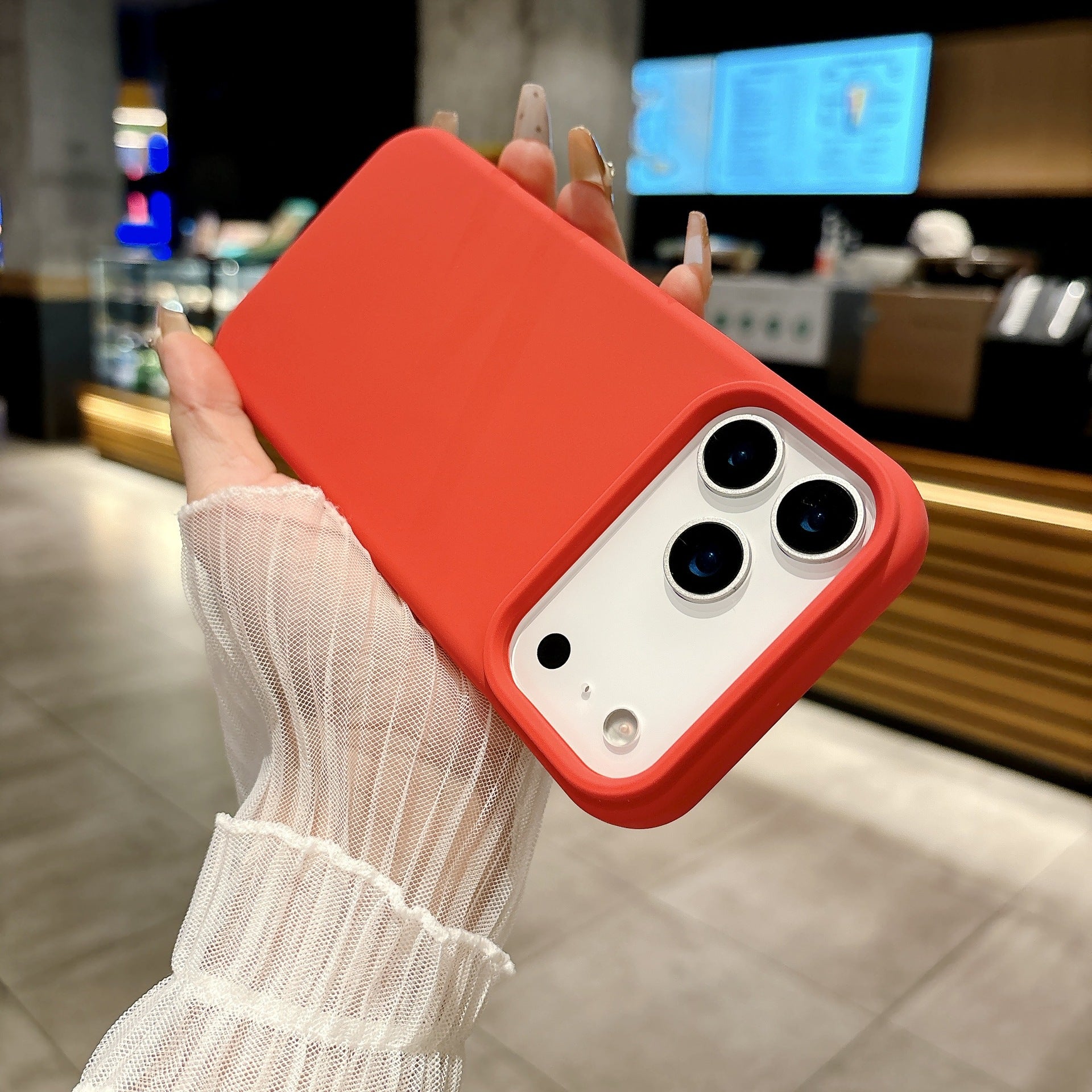Liquid Silicone Phone Case In Solid Color Full-body Drop-proof Cover