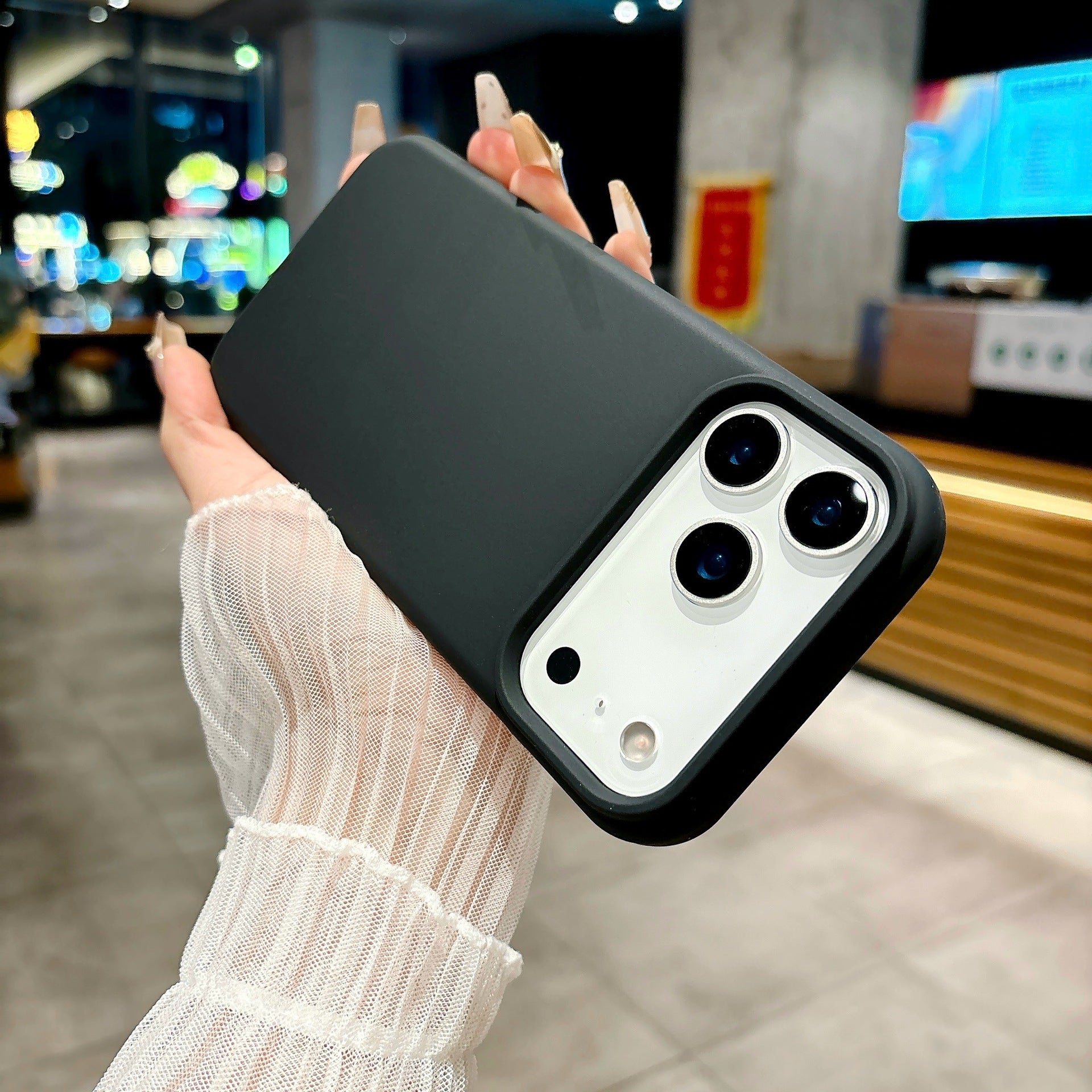Liquid Silicone Phone Case In Solid Color Full-body Drop-proof Cover