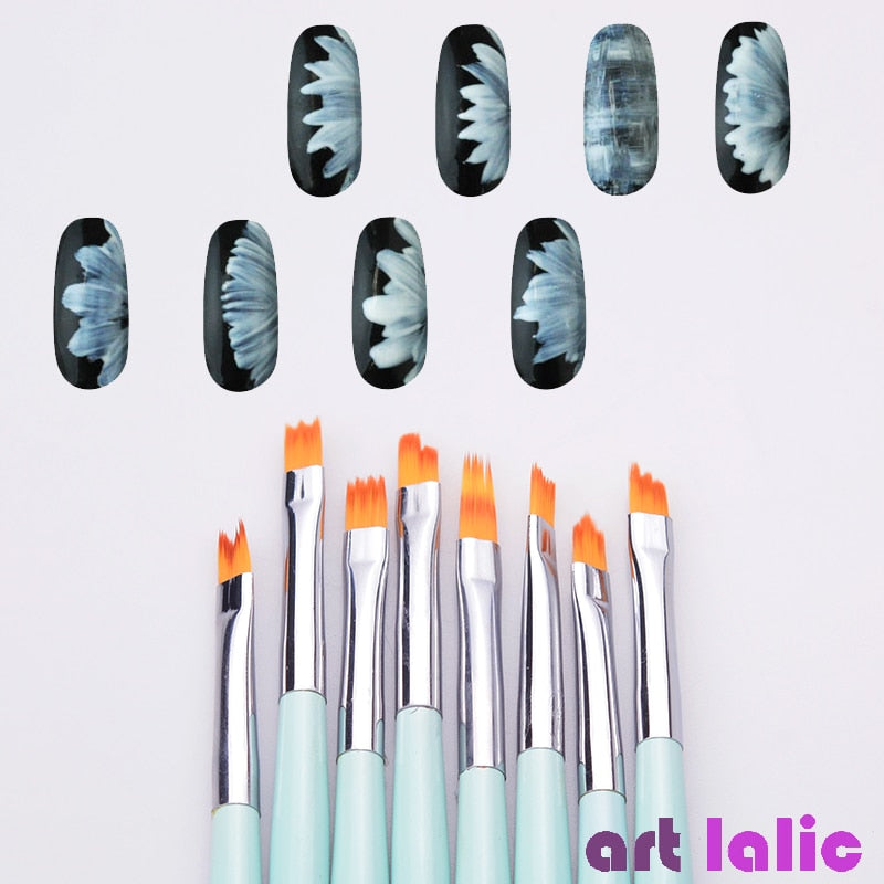 Nail Art Brushes Set, 8 Pcs