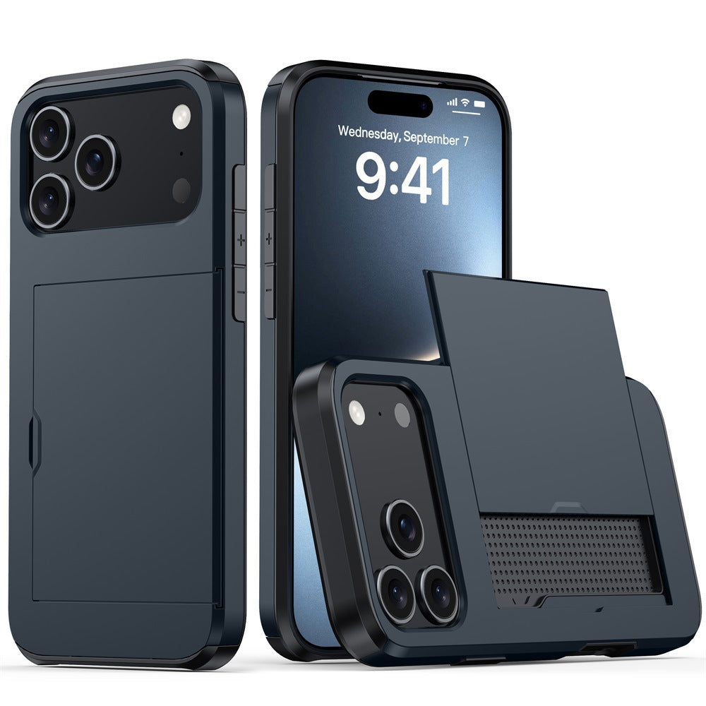 Phone Case Sliding Cover Card Two-in-one Drop-resistant