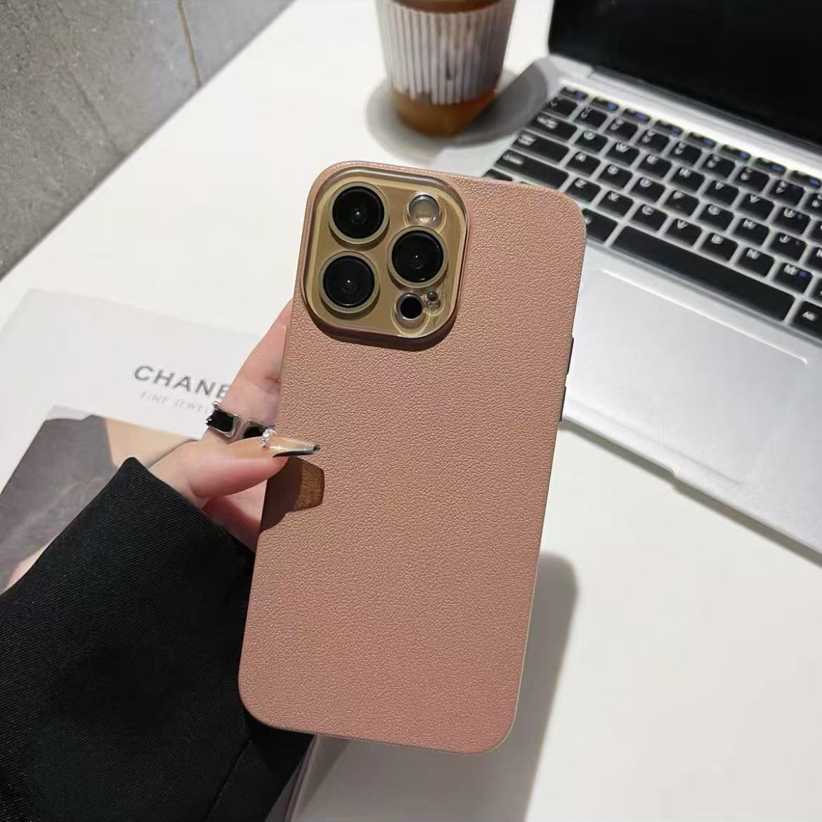 Lychee Pattern Hard Simple Protective Cover High-grade Sense Phone Case