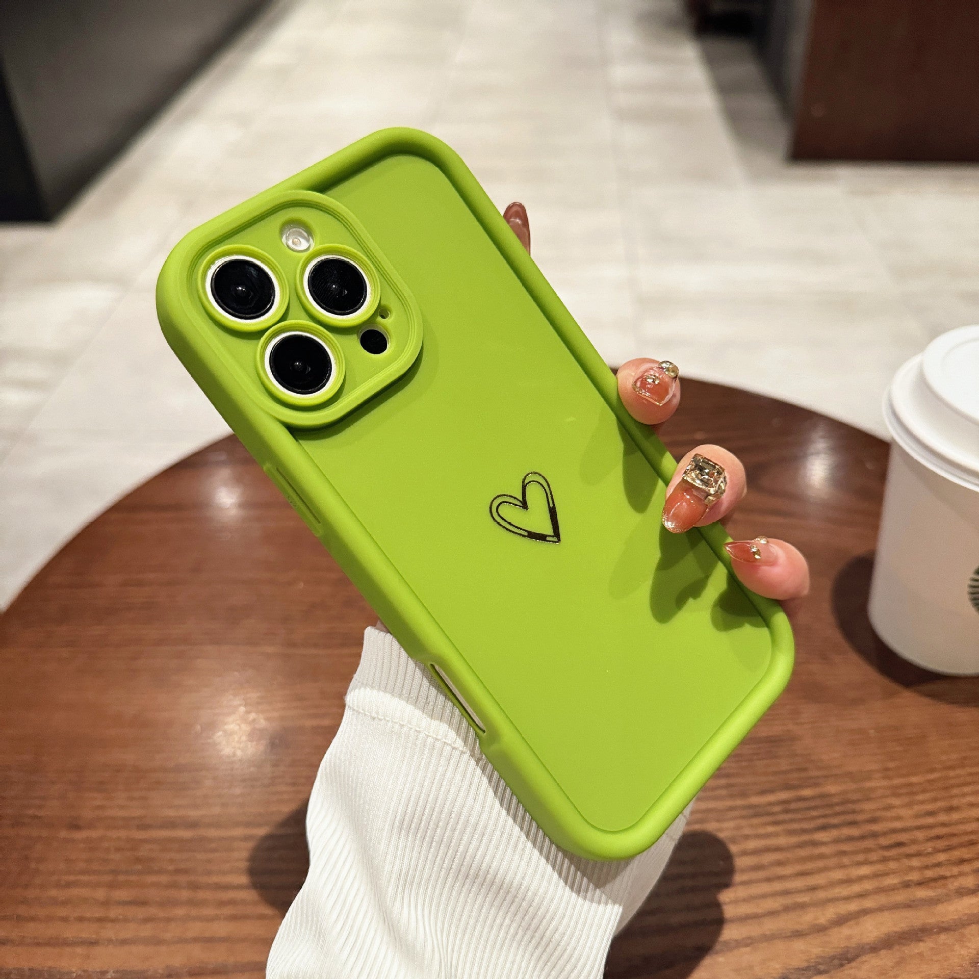 Simple Love Protective Case With Steel Sand Frosted Full Coverage Phone Cover