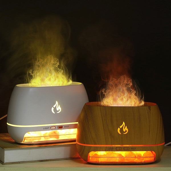 Salt Stone Simulation Flame Aroma Diffuser Heavy Fog