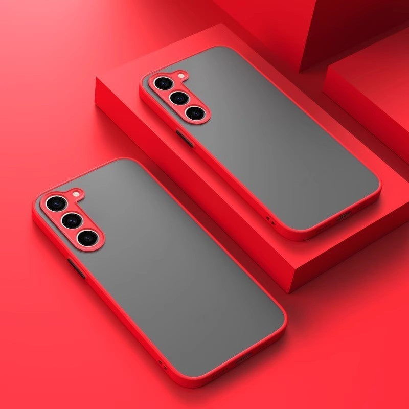 Simple Contrast Color Silicone Frosted All-inclusive Protective Cover