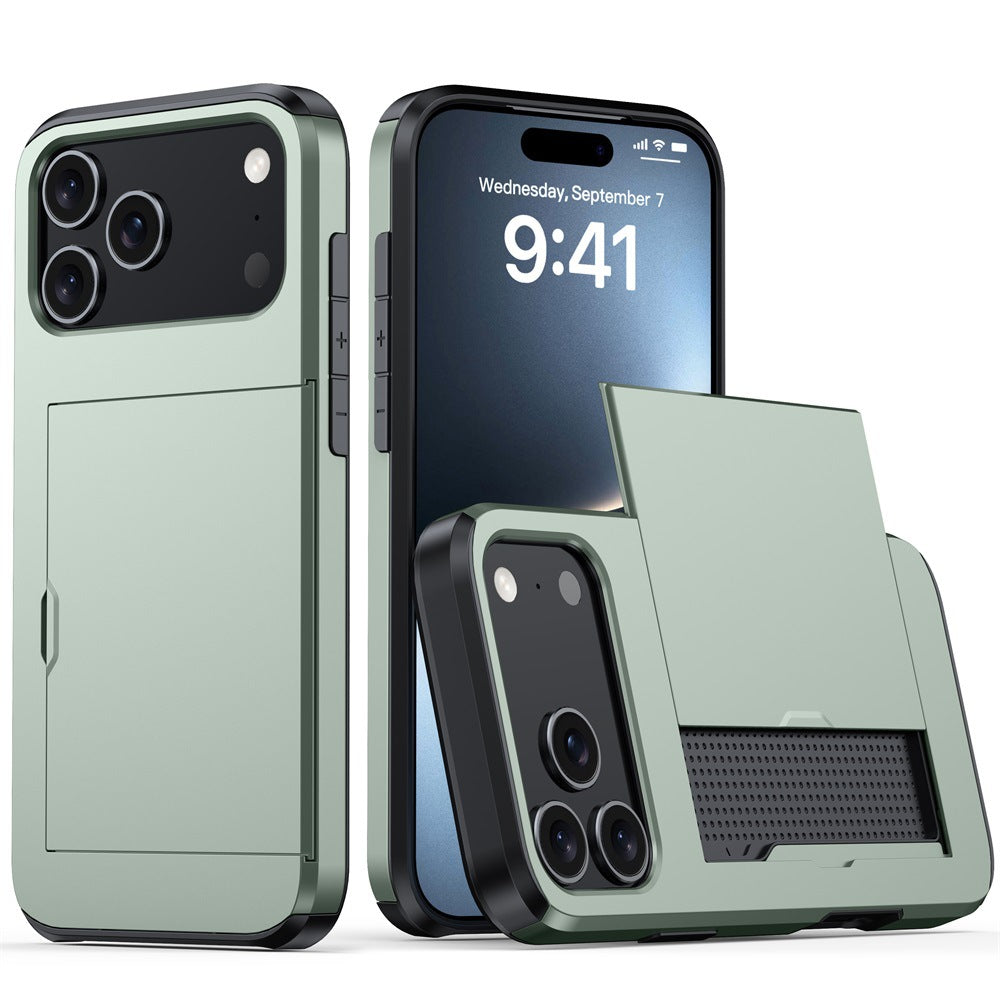 Phone Case Sliding Cover Card Two-in-one Drop-resistant