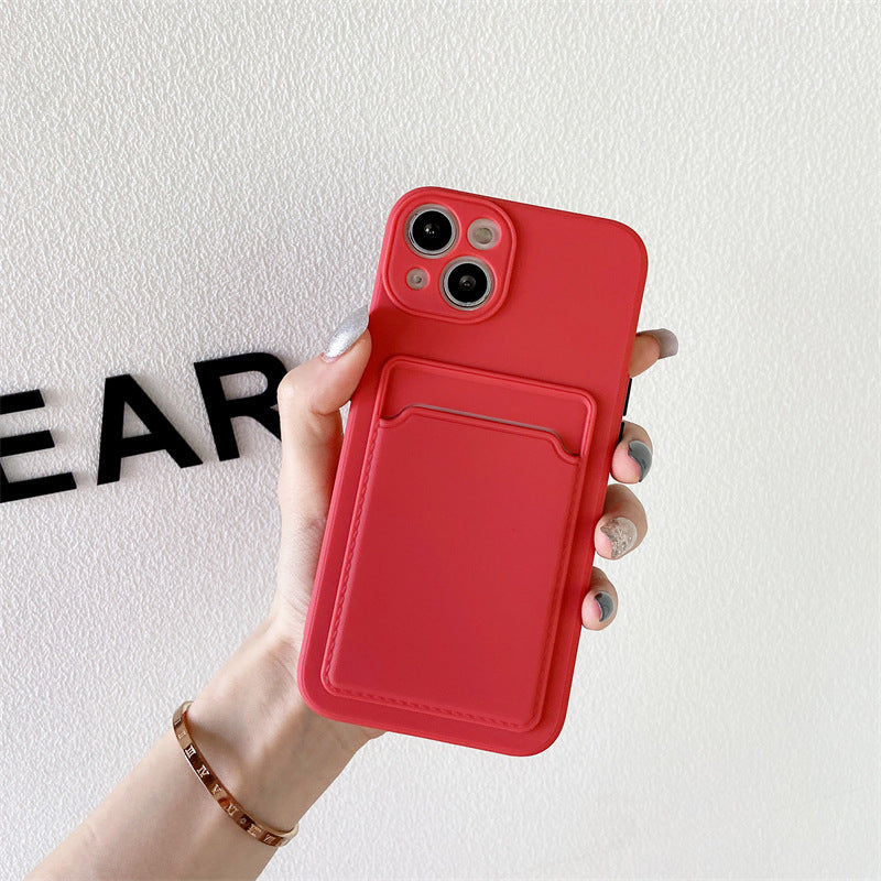 Insert Card Silicone Color Blocking Protective Cover